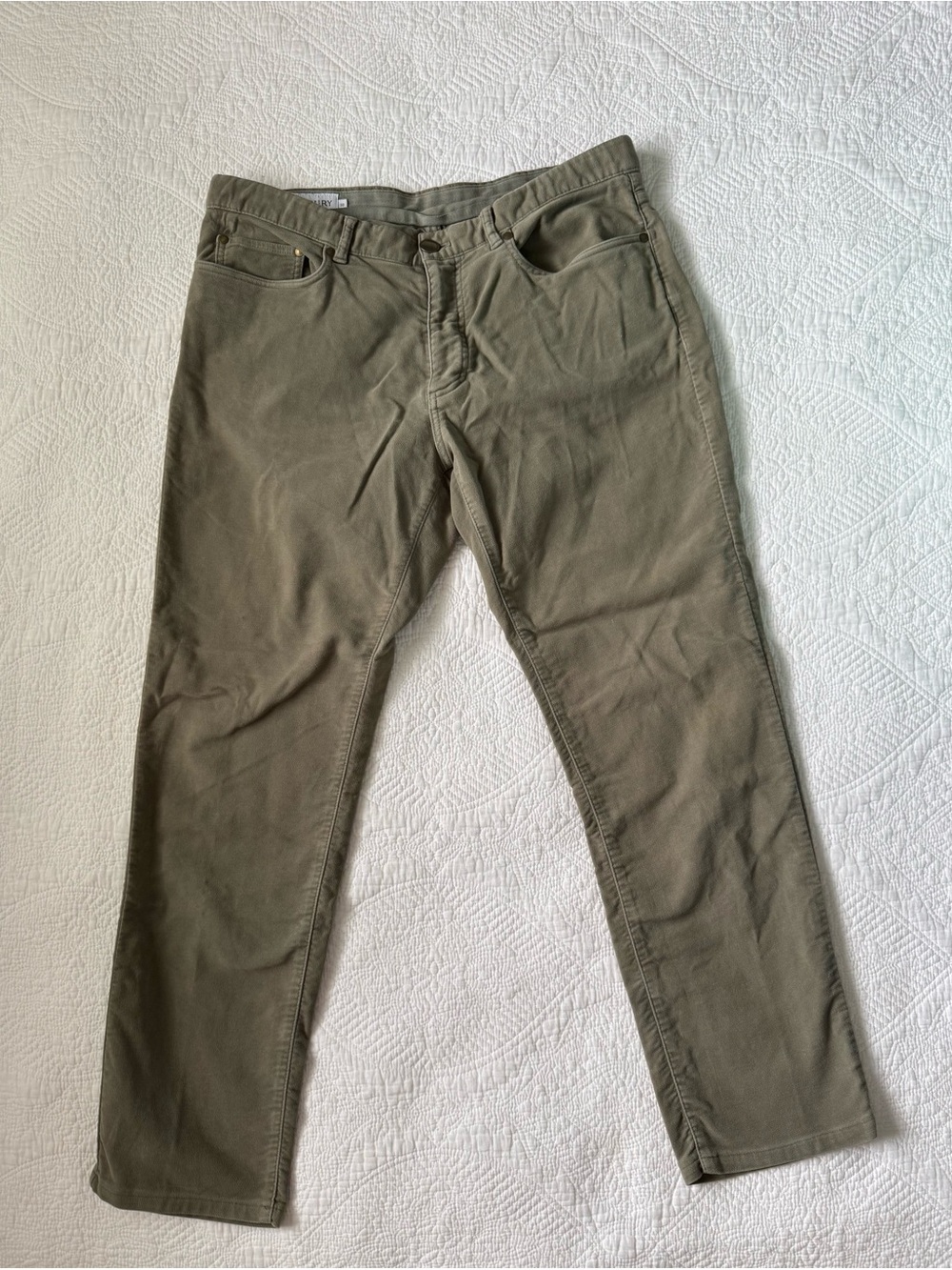 LEDBURY Men’s Franklin 5-pocket Moleskin Pants - Olive Green